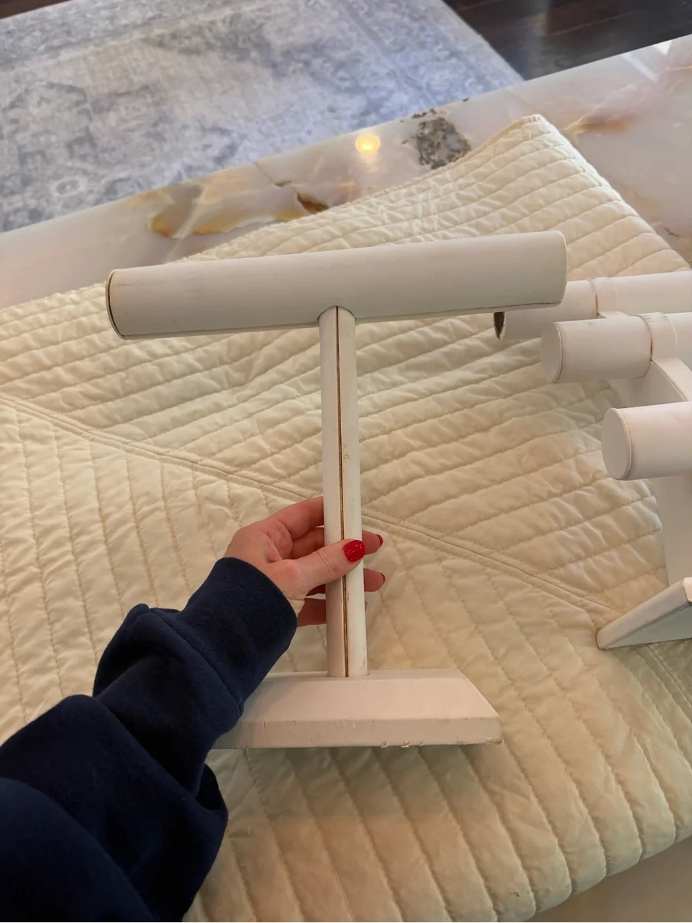 White Jewelry Display Stands - 2 Piece Set